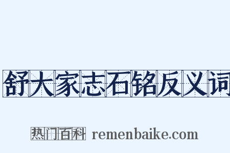 舒大家志石铭反义词是什么意思的图片